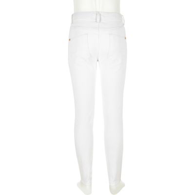 Girls white Amelie superskinny jeans